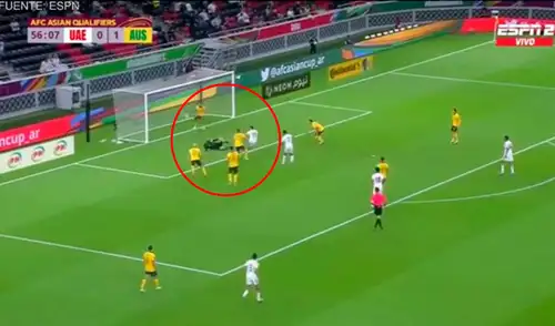 Australia vs. Emiratos Árabes: Caio Canedo anotó el empate y el partido se iría al alargue. Foto: captura ESPN Australia vs. Emiratos Árabes: Caio Canedo anotó el empate y el partido se iría al alargue. Foto: captura ESPN