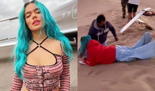 Karol G visita la Huacachina en Ica. Foto: composición/ Karol G Instagram