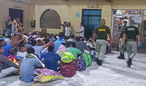 En la operación, participaron 25 agentes de seguridad del INPE. Foto: entidad penitenciaria del Perú En la operación, participaron 25 agentes de seguridad del INPE. Foto: entidad penitenciaria del Perú