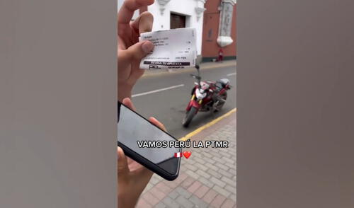 Hincha mostrando el boleto de su apuesta a Perú. Foto: Captura Tiktok Hincha mostrando el boleto de su apuesta a Perú. Foto: Captura Tiktok