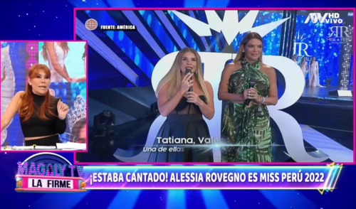 La conductora Magaly Medina criticó duramente la decisión de situar la gala del Miss Perú en programa de concursos. Foto: ATV. La conductora Magaly Medina criticó duramente la decisión de situar la gala del Miss Perú en programa de concursos. Foto: ATV.