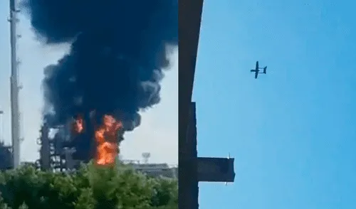 La refinería tuvo que detener la producción para evaluar los daños ocasionados. (Foto: Captura video)