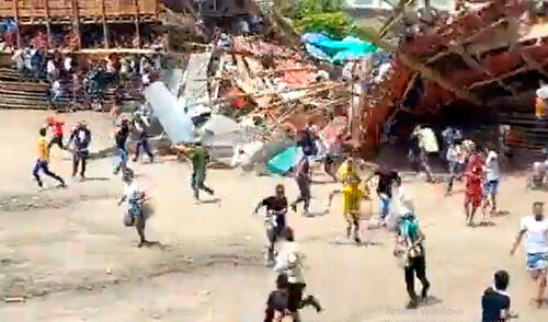 El accidente ocurrió en la Plaza de Toros Gilberto Charry durante este fin de semana feriado, en el que se celebran las fiestas de San Pedro. Foto: captura de Twitter El accidente ocurrió en la Plaza de Toros Gilberto Charry durante este fin de semana feriado, en el que se celebran las fiestas de San Pedro. Foto: captura de Twitter