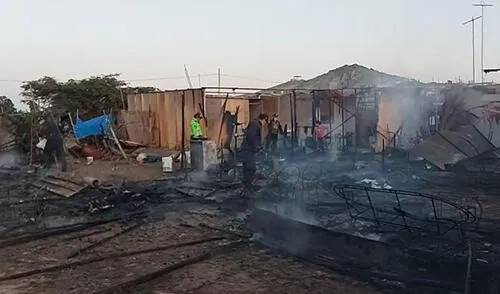 La emergencia movilizó a personal del Serenazgo, Policía Nacional y los bomberos, que lograron controlar el fuego. Foto: RSD Chimbote La emergencia movilizó a personal del Serenazgo, Policía Nacional y los bomberos, que lograron controlar el fuego. Foto: RSD Chimbote