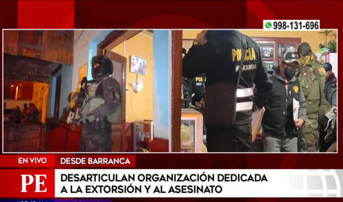 Un total de 16 personas fueron detenidas por presuntamente formar parte de la organización criminal. Foto: captura América TV