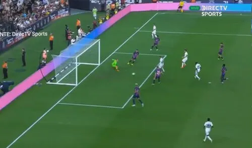 Marco Asensio casi pone las cosas iguales en el clásico Real Madrid vs. Barcelona en Las Vegas. Foto: captura DirecTV Sports