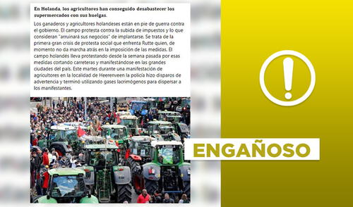 No, foto de masiva protesta con tractores no fue capturada en Países Bajos. Foto: composición LR