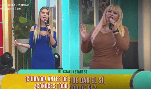 Brunella Horna y Susy Díaz protagonizan tenso momento en "América hoy" . Foto: Composición LR / Captura de América