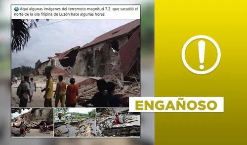 No, estas fotos no fueron capturadas tras el reciente terremoto en Filipinas. Foto: composición LR.
