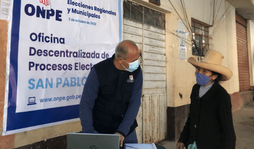 Los especialistas de la ODPE San Pablo orientaron a la población. Foto: ODPE San Pablo Los especialistas de la ODPE San Pablo orientaron a la población. Foto: ODPE San Pablo