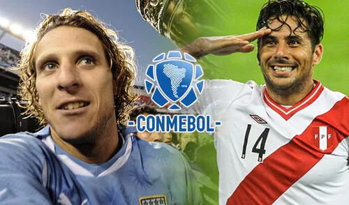 Diego Forlán y Claudio Pizarro se enfrentaron en varias ocasiones a nivel de selecciones. Foto: composición GLR/AFP/Conmebol
