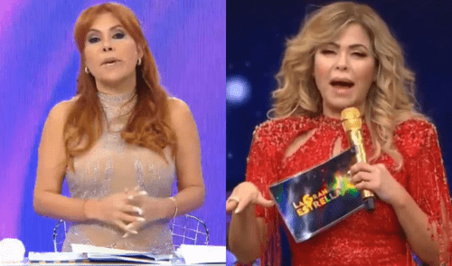 Magaly Medina llamó "copia barata" al nuevo programa de Gisela Valcárcel. Foto: composición/ capturas de ATV y América TV Magaly Medina llamó "copia barata" al nuevo programa de Gisela Valcárcel. Foto: composición/ capturas de ATV y América TV