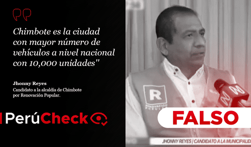 No, Chimbote no es la ciudad con mayor número de vehículos. Foto: PerúCheck