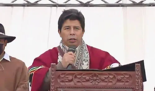 El presidente participó de la colocación de la primera piedra en un proyecto de regadío. Foto: TV Perú El presidente participó de la colocación de la primera piedra en un proyecto de regadío. Foto: TV Perú