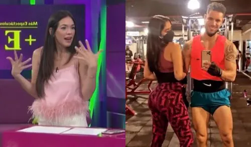Jazmín Pinedo reaccionó en "Más espectáculos" al nuevo look de Anthony Aranda. Foto: composición LR/capturas de América TV/Instagram/Anthony Aranda