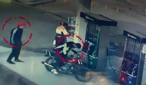 El robo se reportó en el grifo Olimpo Repsol, ubicado en el distrito de San Martín de Porres. Foto: captura de video/América TV El robo se reportó en el grifo Olimpo Repsol, ubicado en el distrito de San Martín de Porres. Foto: captura de video/América TV