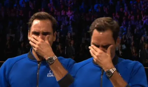 El suizo perdió su último partido en el Laver Cup y se quebró frente al público. Foto: captura ESPN