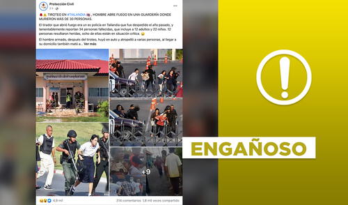Publicación viral sobre el tiroteo en Tailandia de 2022 contiene fotos de otro contexto. Foto: composición Verificador