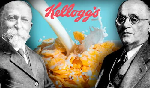 De no ser por un accidente, los Corn Flakes de Kellogg's no serían como los conocemos ahora. Foto: composición de Jazmín Ceras / La República / iStock / Biblioteca del Congreso de EE . UU. / Kellogg's