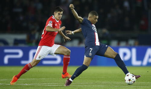 Mbappé anotó el único tanto del PSG ante el Benfica. Foto: EFE