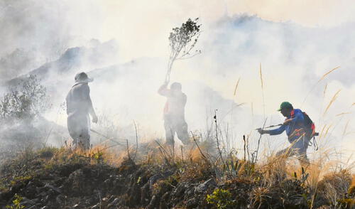 Fuego se hace incontrolable. Foto: La República Fuego se hace incontrolable. Foto: La República