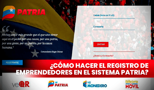 Conoce como hacer el registro de emprendedores en el Sistema Patria. Composición: Gerson Cardoso-GLR/Difusión