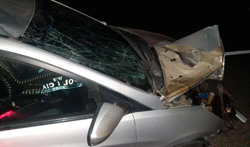 Accidente. Automóvil embistió a motocicleta. Foto: La República larepublica.pe