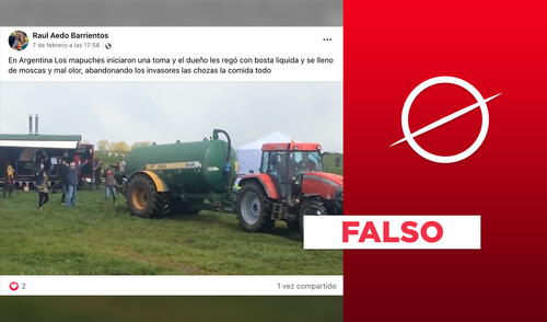 No, este video no muestra a mapuches en Argentina siendo desalojados con estiércol. Foto: composición Verificador larepublica.pe