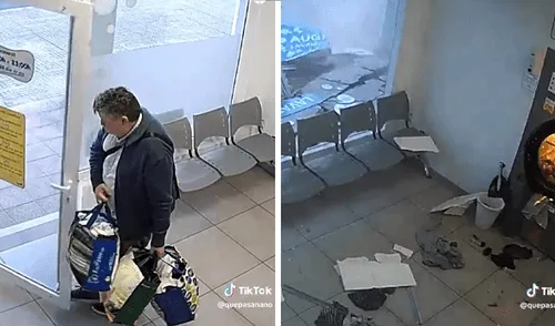 El video ha sumado 2,5 millones de vistas. Foto: composición LR/TikTok ¡Increíble! Hombre se salva de una explosión en la lavandería por salir 10 segundos antes