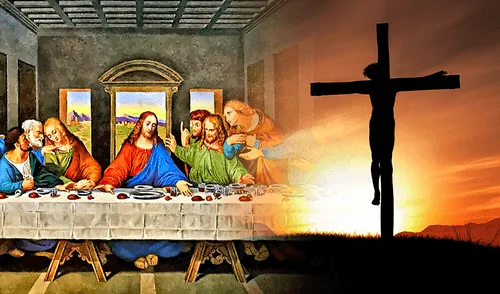 La Semana Santa inicia con el Domingo de Ramos y termina con el Domingo de Resurrección. Foto: composición LR/Plumas Atómicas/Freepik Última cena de Jesús