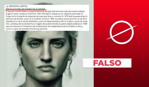 Estatua de la Libertad: imagen no muestra la fotografía de la mujer que inspiró al monumento.