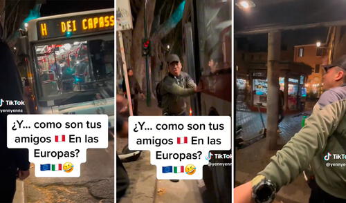 Para no olvidarse del Perú, jóvenes imitaron singular escena en el transporte público español. Foto: composición LR / capturas de TikTok / @yennyens viral, video viral, TikTok, redes sociales