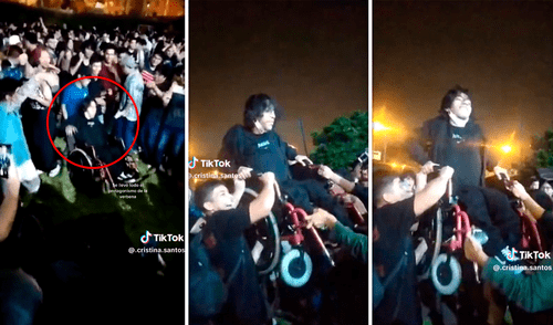 Sanmarquinos celebraron a lo grande el inicio de clases y cargaron a joven en silla de ruedas