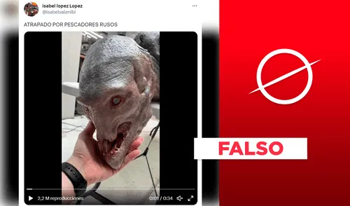 No es una criatura marina atrapada por pescadores rusos. Es una creación en 3D hecha para una serie de televisión. Foto: composición LR/ captura de Twitter larepublica.pe