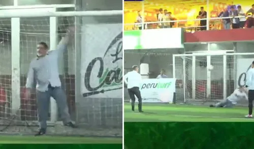 Gonzalo Núñez imitó a Andrew Redmayne para evitar que Erick Osores anote. Foto: composición LR