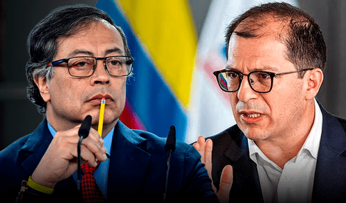 El fiscal general de la nación ha cuestionado las decisiones del presidente Petro, sobre todo las relacionadas con su política de paz total. Foto: composición LR/Revista Semana Fiscal general de Colombia llama dictador al presidente Gustavo Petro.