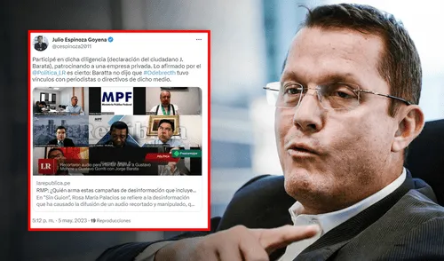 Julio Espinoza se pronunció sobre declaración de Jorge Barata. Foto: composición de Jazmín Ceras/La República Jorge Barata