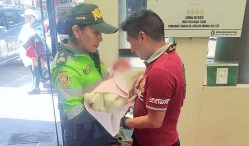 Bebé fue entregada a su progenitor. Foto: Radio Melodía Arequipa.