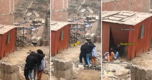 No pudieron mantenerse de pie y tumbaron una de las paredes del hogar. Foto: composición LR / capturas de TikTok / @winderjohao viral, video viral, TikTok