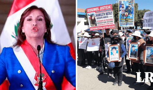 Dina Boluarte es investigada por el presunto delito de genocidio por la Fiscalía de la Nación. Foto: composición de Fabrizio Oviedo/ La República Dina Boluarte