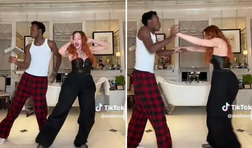 El clip de Madonna bailando salsa ha obtenido más de 56 mil 'me gusta'. Foto: composición LR/Madonna/TikTok El clip de Madonna bailando salsa ha obtenido más de 56 mil 'me gusta'.