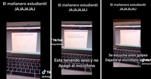 Alumnos se ríen de bochornoso suceso que se registró durante clases virtuales. Foto: composición LR/ TikTok / @dongrajales Estudiante se olvida de apagar el micrófono y ocurre algo insólito
