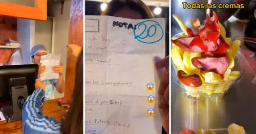 La oferta capturó la atención de miles en redes sociales. Foto: composición LOL/captura de TikTok/@Yommos.pe TikTok viral | Perú | salchipapa