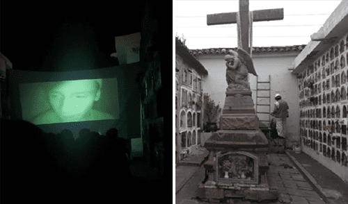 La película que transmitió el cementerio de la Almudena de Cusco fue "Cementerio General". Foto: captura de video/@nicolasalconzgara/TikTok/RPP - Video: @nicolasalconzgara/TikTok Cusco