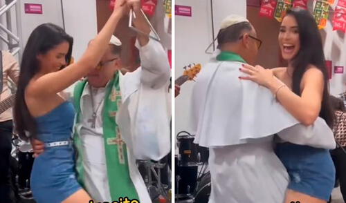 'Sacerdote' desata polémica en internet por bailar incorrectamente con supuesta feligresa. Foto: composición LR/captura Tik Tok 10josehdz1 TikTok