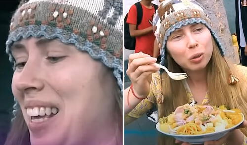 En general, la extranjera quedó satisfecha con los distintos platillos que probó en su ruta por los 'agachaditos'. Foto: composición LR / capturas de YouTube / @AlSextoDía rusa come en los 'agachaditos', viral, video viral, YouTube
