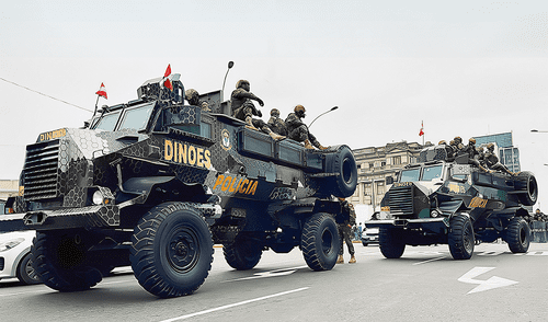 Las Fuerzas Armadas se vienen desplegando en la capital ante la 'Toma de Lima' pactada para el 19 de julio. Foto: PNP larepublica.pe