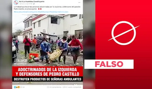 Video de campesinos destruyendo sacos agrícolas no muestra a "defensores de Castillo" en Perú ni en 2023. Foto: composición LR/captura/Facebook Video de campesinos destruyendo sacos agrícolas no muestra a "defensores de Castillo" en Perú ni en 2023.