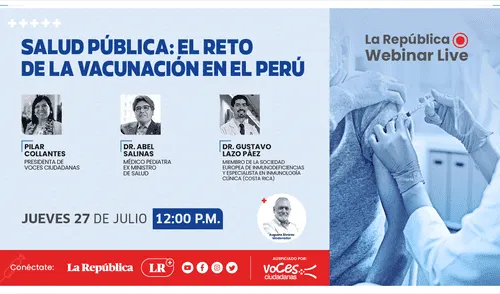 Transmición este jueves 27 de julio a las 12 del mediodía a través de las redes sociales de La República. larepublica.pe