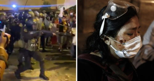 La periodista Gabriela Ramos resultó afectada producto del impacto de las denominadas “postas de goma”. Foto: composición LR/La República/Marco Cotrina Dina Boluarte